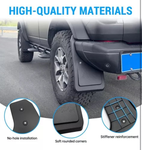 Mud Flaps Splash Guards Compatible with Ford Bronco 2/4-Door Accessories 2021-24