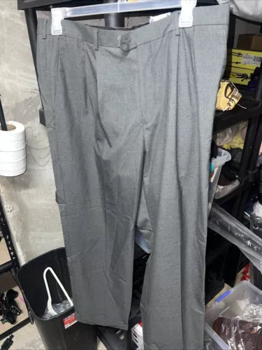 New Mens Croft & Barrow The Essential Dress Pants Classic Fit Gray Size 38