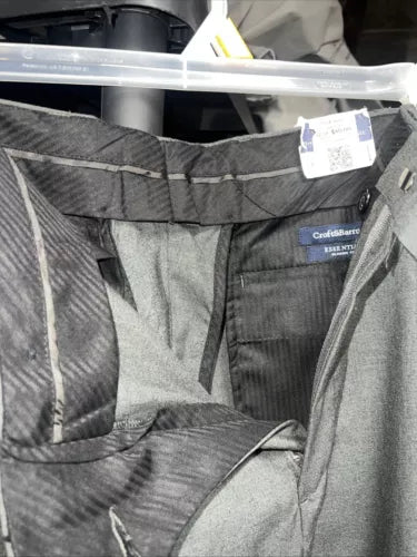 New Mens Croft & Barrow The Essential Dress Pants Classic Fit Gray Size 38