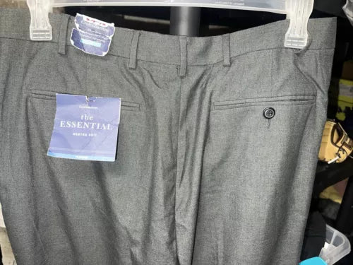 New Mens Croft & Barrow The Essential Dress Pants Classic Fit Gray Size 38