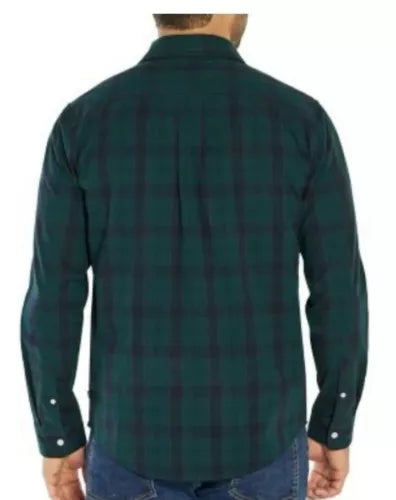 NEW Men's Gap Green Plaid Long Sleeve Woven Shirt  MSRP $59.95
