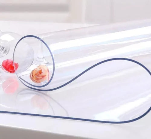NECAUX Custom Multisize 1.5mm Thick Clear PVC Table Cover Protector - 24 x 48 In