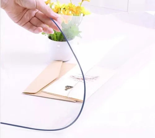 NECAUX Custom Multisize 1.5mm Thick Clear PVC Table Cover Protector - 24 x 48 In
