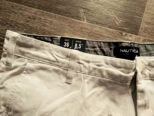 Nautica Shorts Women's 36w White Flat Front Deck Shorts 8.5 Inseam