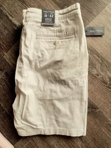 Nautica Shorts Women's 36w White Flat Front Deck Shorts 8.5 Inseam