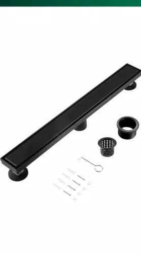 Muschbath Liner Shower Drain 48" Matte Black, Tile Insert