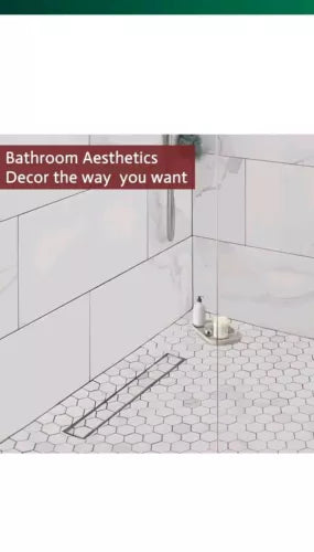 Muschbath Liner Shower Drain 48" Matte Black, Tile Insert