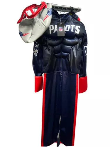 NFL New England Patriots Muscle Football Costume kid Size 4 Helmet NWT Fast ship