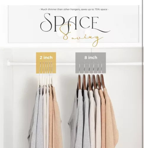 Non-Slip Premium Slim Velvet Clothes Hangers 100 Pack Ivory Space Saving Home