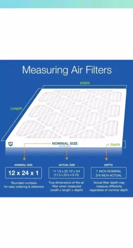 Nordic Pure 12x24x1 MERV 12 Pleated AC Furnace Air Filters 6 Pack