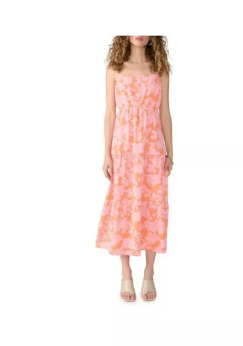 NWT Social Standard by Sanctuary Ladies Tank TIERED Smocked Back Dress-L