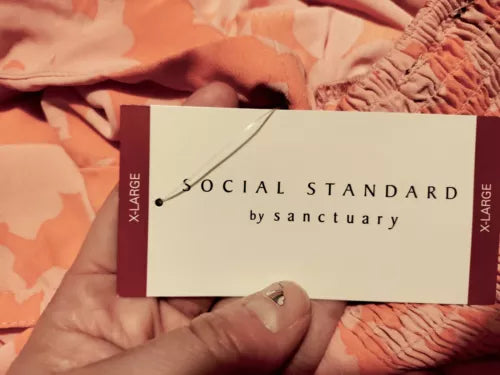 NWT Social Standard by Sanctuary Ladies Tank TIERED Smocked Back Dress-XL