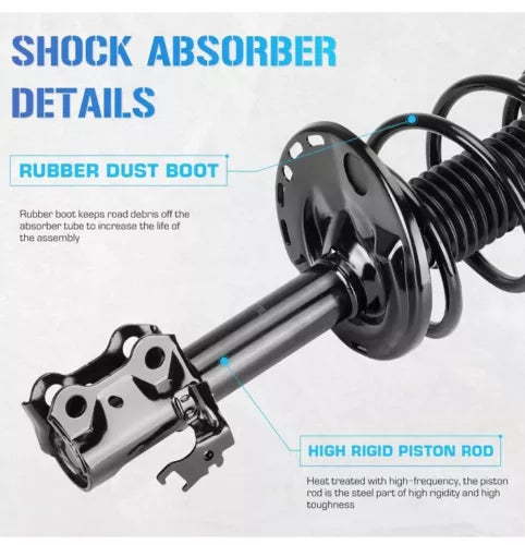 Pair Front Complete Gas Struts for Toyota RAV4 2006 - 2008 2.4L 2009-2012 2.5L