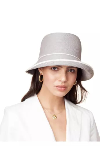Pineapple & Star Maures Cloche Bucket Straw Sun Hat UPF 50+ Women’s OS Grey