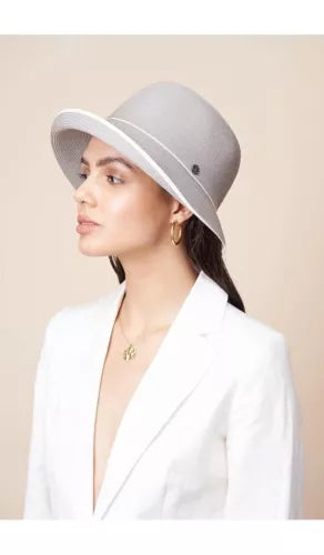 Pineapple & Star Maures Cloche Bucket Straw Sun Hat UPF 50+ Women’s OS Grey