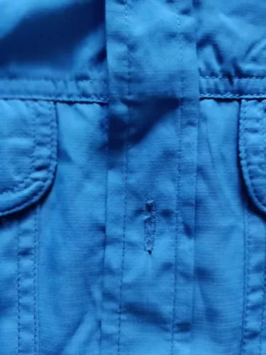 Swiss Alps Mens S Sky Blue Game-Sports Button Down Short Sleeve Missing 1 Button