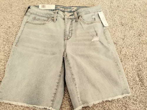 Seven7 Sunset Light Wash Frayed Hem Shorts SIZE 6