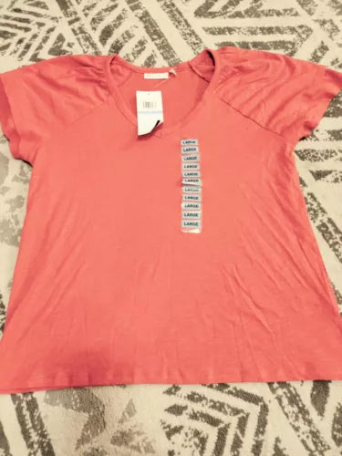 Rafaela Red Knit Top Large Ruffle sleeve