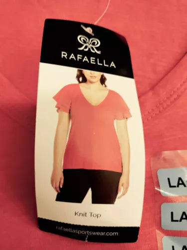 Rafaela Red Knit Top Large Ruffle sleeve