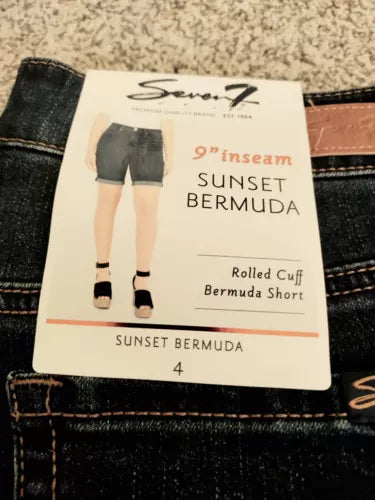 Seven7 Sunset Bermuda Rolled Cuff Shorts SIZE 4