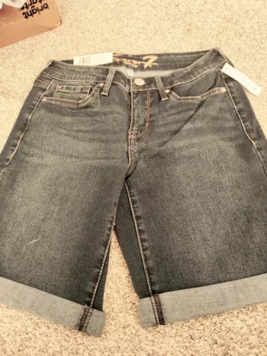 Seven7 Sunset Bermuda Rolled Cuff Shorts SIZE 4