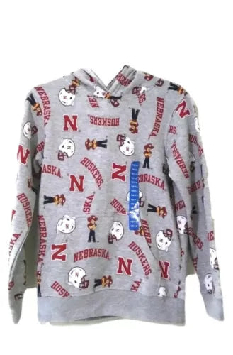 TA Team Athletics Boys Size 10/12 Sweatshirt Hoodie Nebraska Huskers Wrap Around