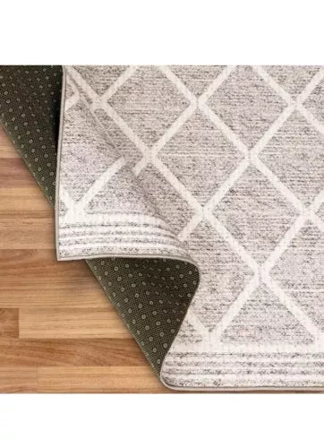 ReaLife Machine Washable Rug Runner 2'6" x 8' Non Slip - Brown Gray Beige Ivory