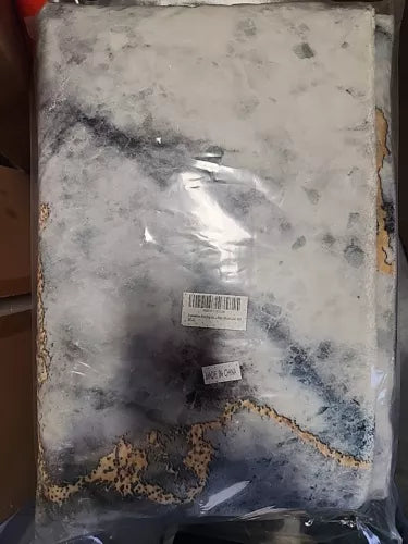 Popumelon Marble Abstract Blue 4x6 Area Rug