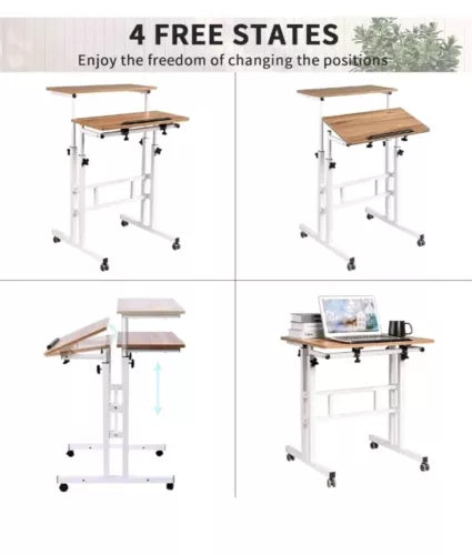 SIDUCAL Mobile Standing Desk, Portable Stand Up Desk, Height Adjustable Small or