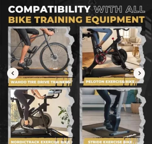 Recycled Rubber Bike Mat 30x72in for Peloton, Wahoo Kickr, CycleOps,