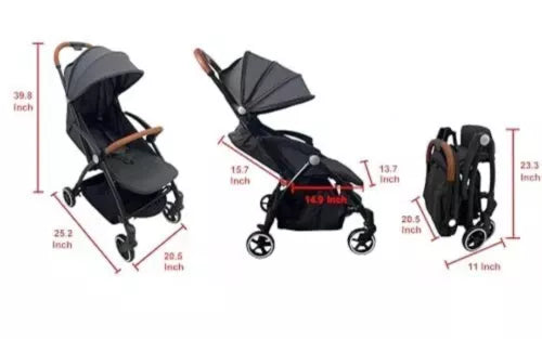 Self Foldable Stroller Toddlers 1 2 3 4 5 Year Old Baby Kids Ultra Dark Grey
