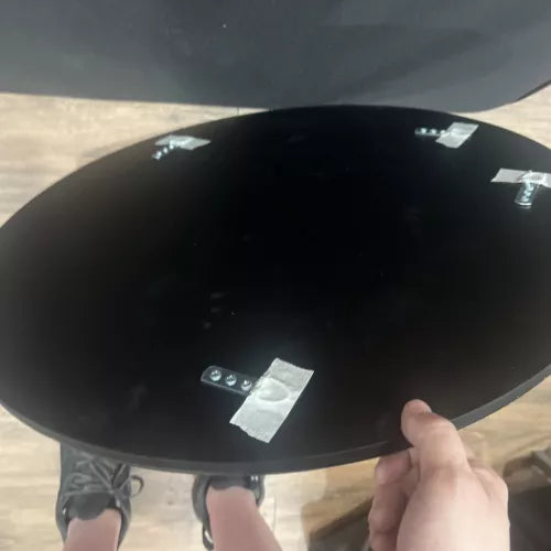 Round 23.5” Art Deco Modern Wall Mirror New Heavy 3 Piece Geo Pattern