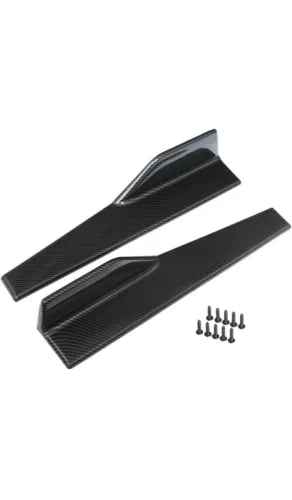 Side Skirts Fits Universal Vehicles Black Carbon Fiber Exterior 450mm Side Botto