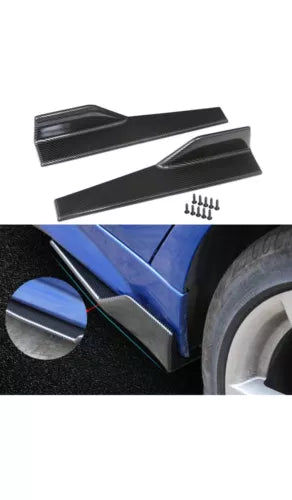 Side Skirts Fits Universal Vehicles Black Carbon Fiber Exterior 450mm Side Botto