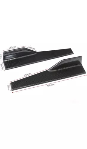 Side Skirts Fits Universal Vehicles Black Carbon Fiber Exterior 450mm Side Botto