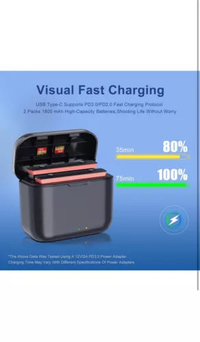 Portable Dual Charger Battery Fast-charging Hub Case For Insta360 One X3 New