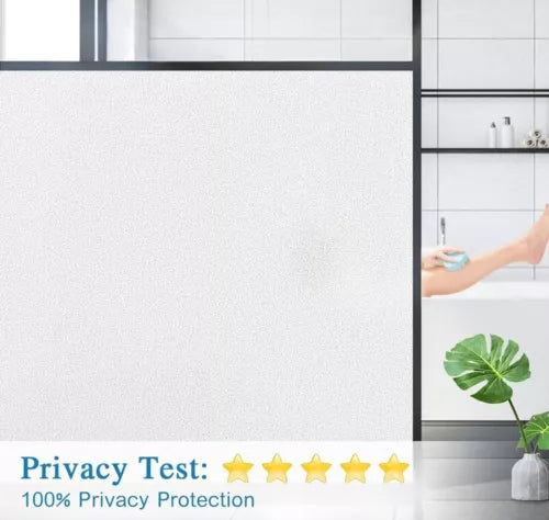 Coavas Window Film Privacy Frosted Glass Static Clings 23.6x78.7” White UV Block