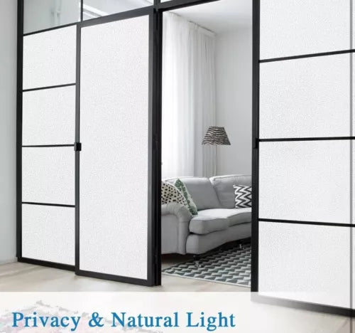 Coavas Window Film Privacy Frosted Glass Static Clings 23.6x78.7” White UV Block