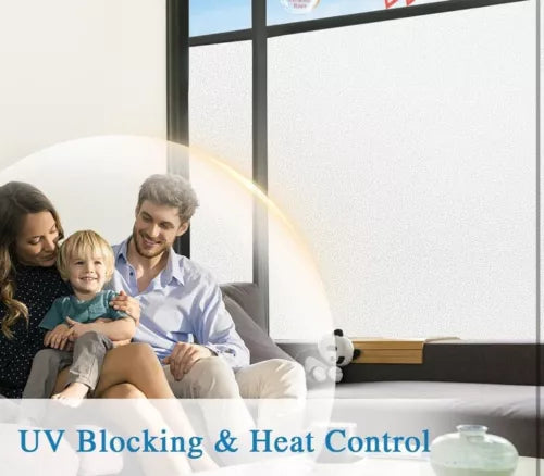 Coavas Window Film Privacy Frosted Glass Static Clings 23.6x78.7” White UV Block