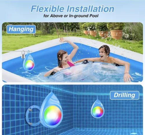 LED Pool Lights APP Control RGB Dimmable Underwater Submersible Lights Magnets