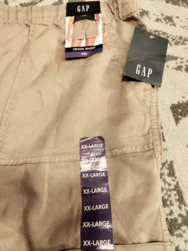 GAP Women's Lyocell Drawstring Pull-On Tencel Short Tan XXL Soft Cozy