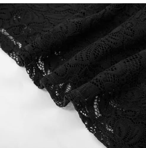 JASAMBAC Black Lace Dress for Women Evening Party Floral Cocktail Formal Large