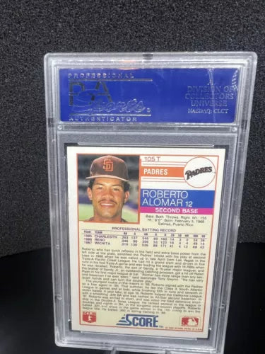 1988 Score Traded Glossy ROBERTO ALOMAR PSA 9 MINT Rookie RC #105T HOF
