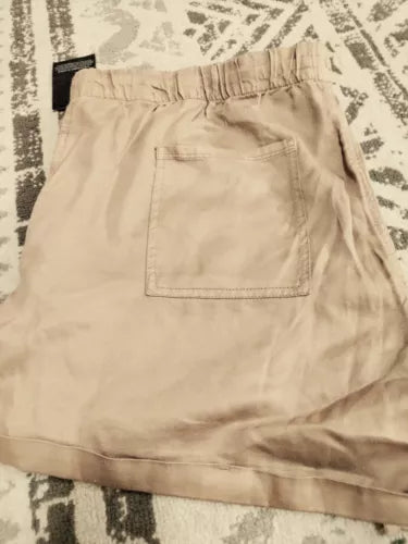 GAP Women's Lyocell Drawstring Pull-On Tencel Short Tan XXL Soft Cozy