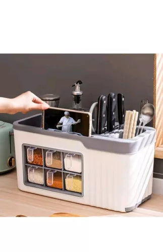 Kitchen Storage Box Case Holder Basket Accs Spice Rack Organizer for Pantry