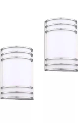 2 Pack 2 Light Half Cylinder Wall Sconce Mounted Light Fixture with Brushed N...