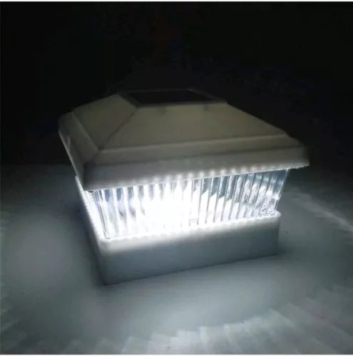 12 Pack LED White 5" X 5" Solar Powered Post Deck Cap Square Fence Light Lamp