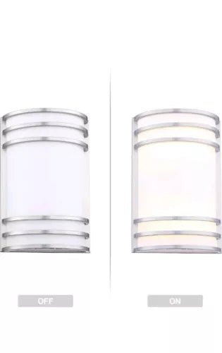 2 Pack 2 Light Half Cylinder Wall Sconce Mounted Light Fixture with Brushed N...