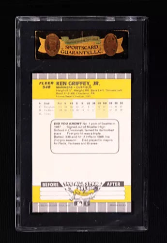 1989 Fleer Ken Griffey Jr #548 SGC 96 MINT Rookie RC HOF Seattle Mariners