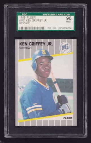 1989 Fleer Ken Griffey Jr #548 SGC 96 MINT Rookie RC HOF Seattle Mariners